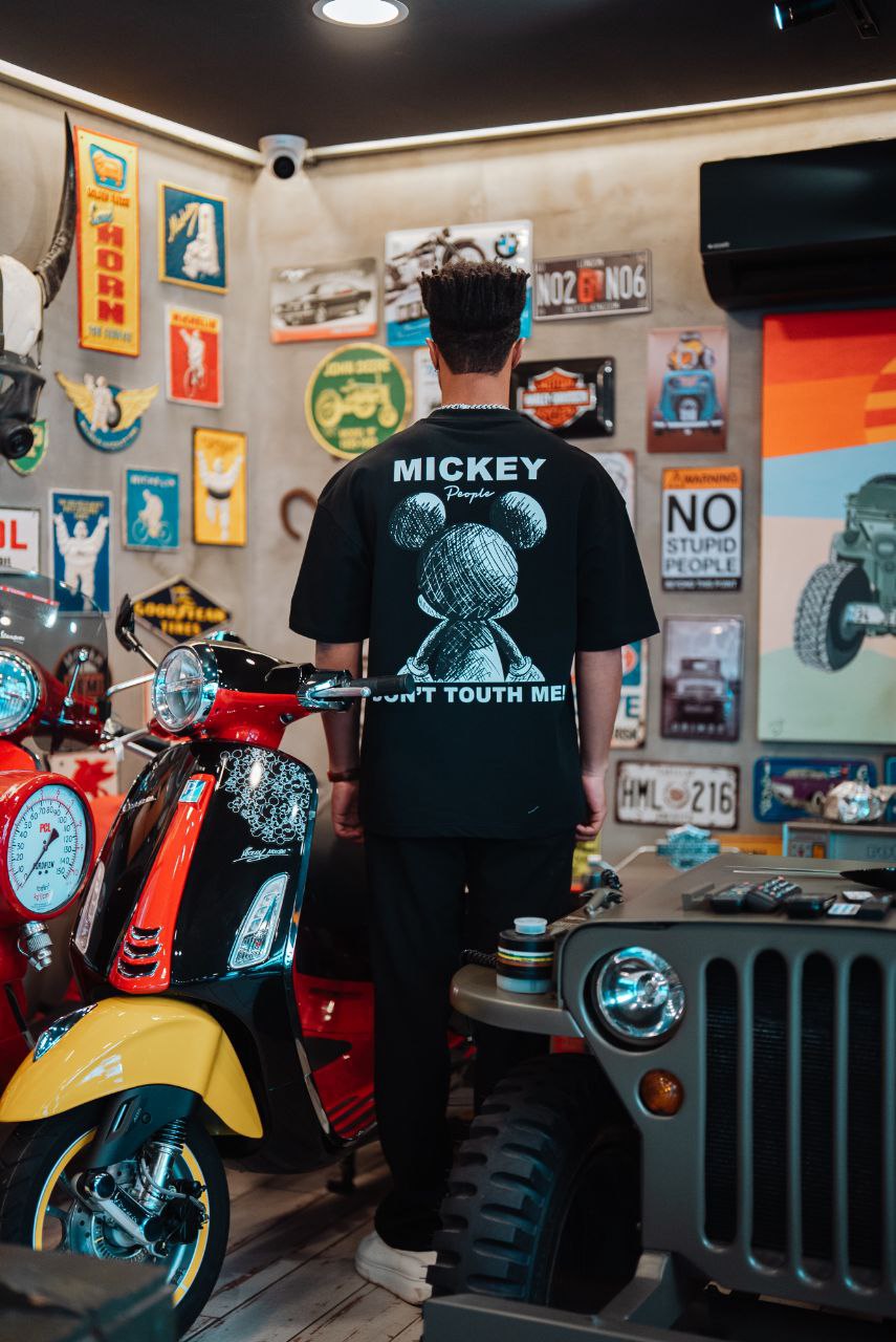 Mickey Mouse Don't Touch Me Graphic Cotton Tee Withinblack