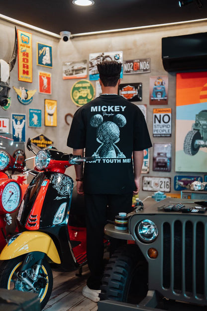 Mickey Mouse Don't Touch Me Graphic Cotton Tee Withinblack