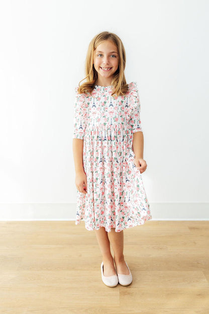 Mila in Paris 3/4 Sleeve Ruffle Twirl Dress Mila & Rose ®