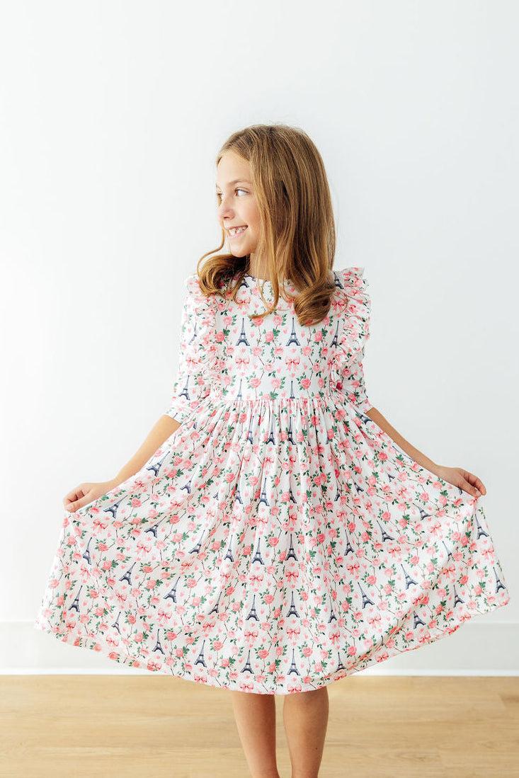 Mila in Paris 3/4 Sleeve Ruffle Twirl Dress Mila & Rose ®