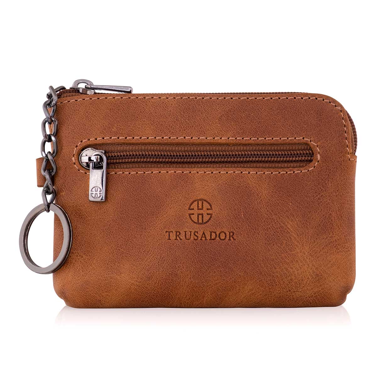 Milano Leather Wallet Pouch Purse Zipper Change Bag Trusador