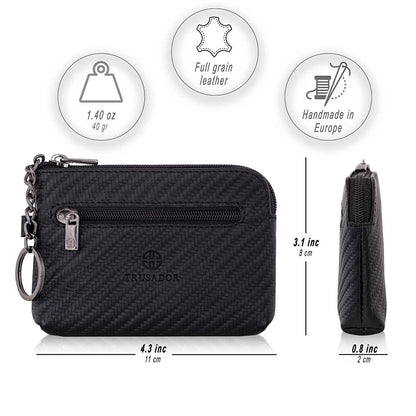 Milano Leather Wallet Pouch Purse Zipper Change Bag Trusador