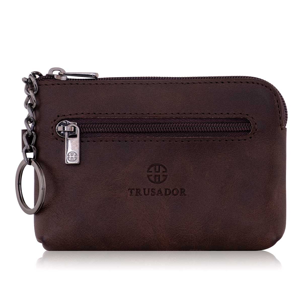 Milano Leather Wallet Pouch Purse Zipper Change Bag Trusador