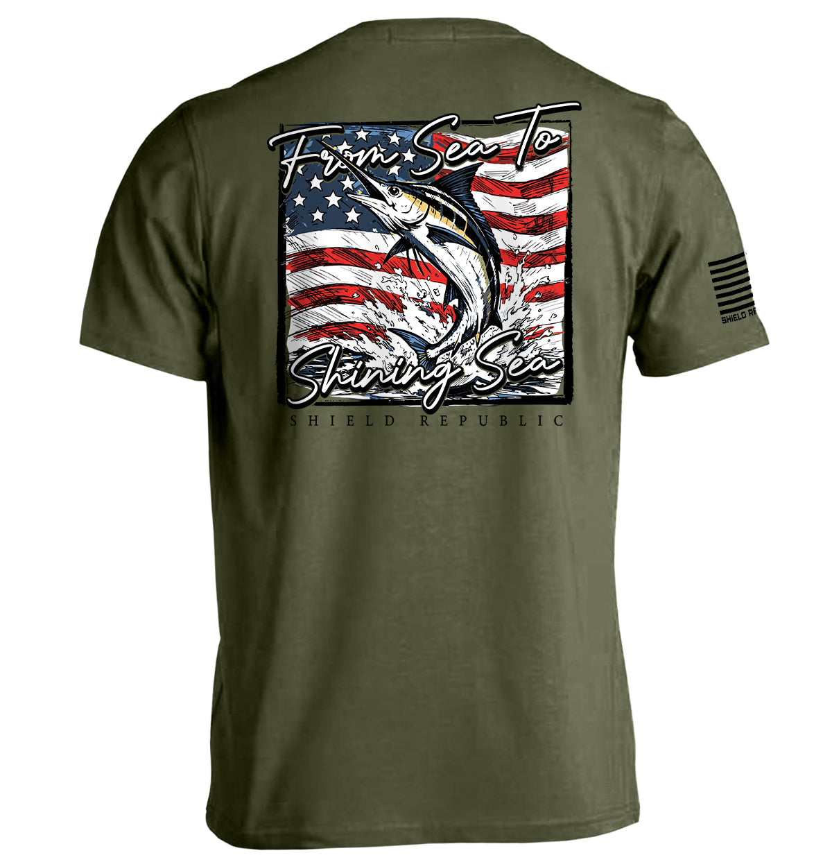 From Sea To Shining Sea Marlin (Back Print) Shield Republic