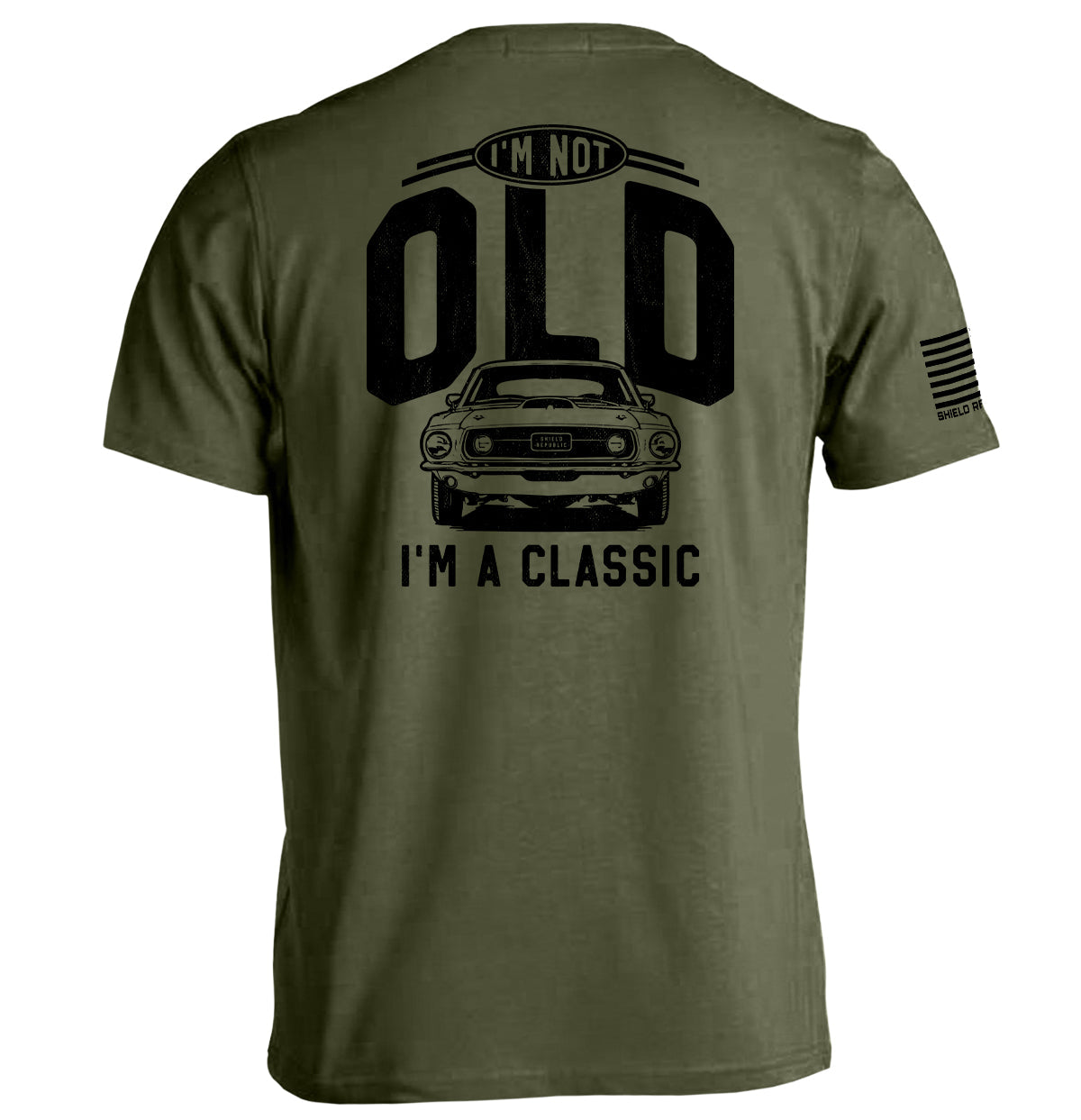 I'm Not Old I'm a Classic (69 Mustang) Shield Republic