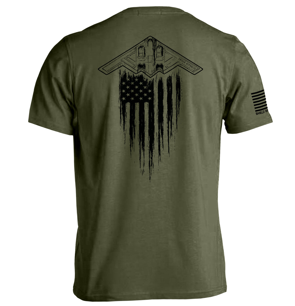 B2 Stealth Bomber Flag Shield Republic