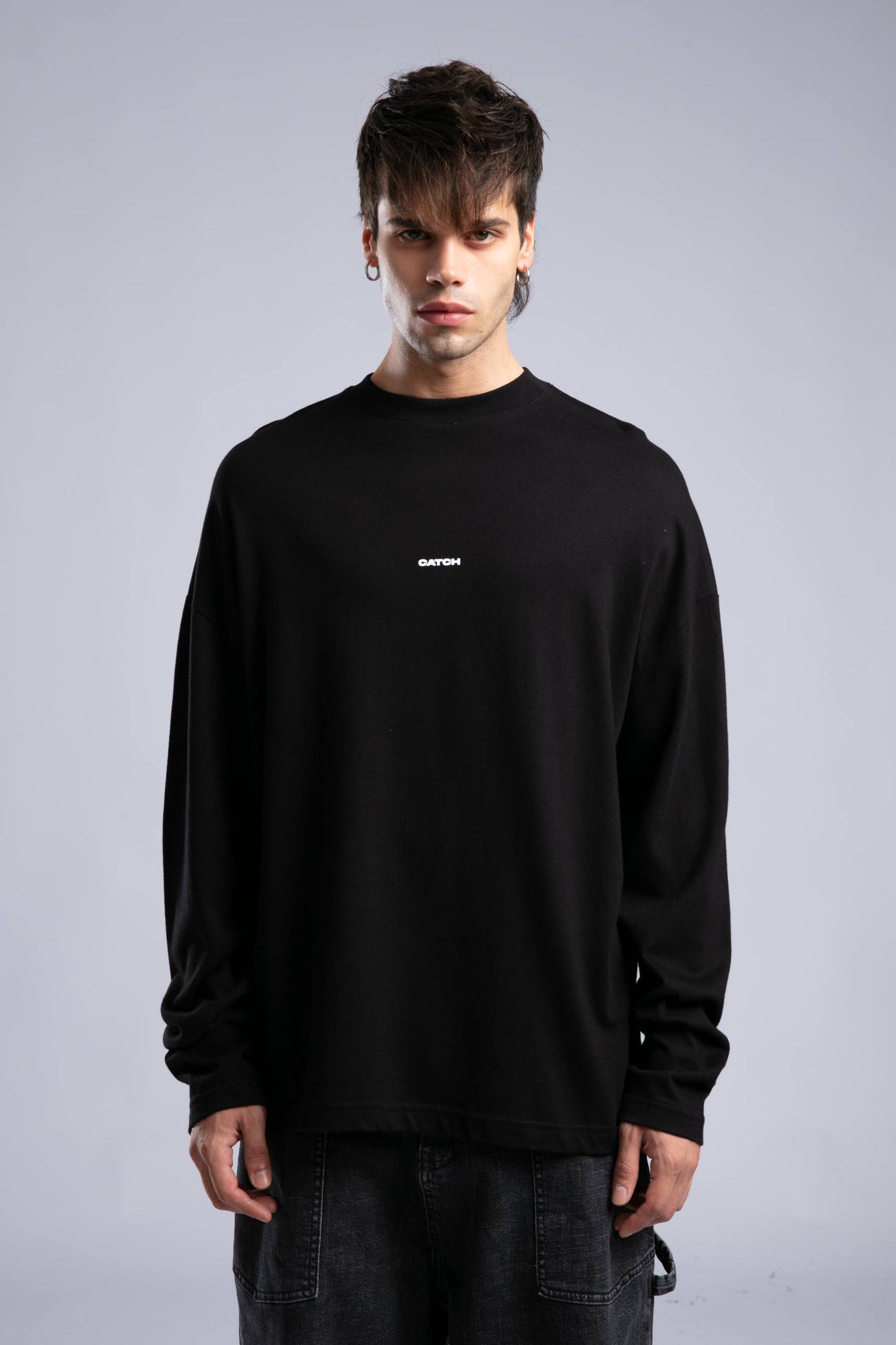 Minimalist Layered Long Sleeve Oversized T-shirt – White & Black Withinblack
