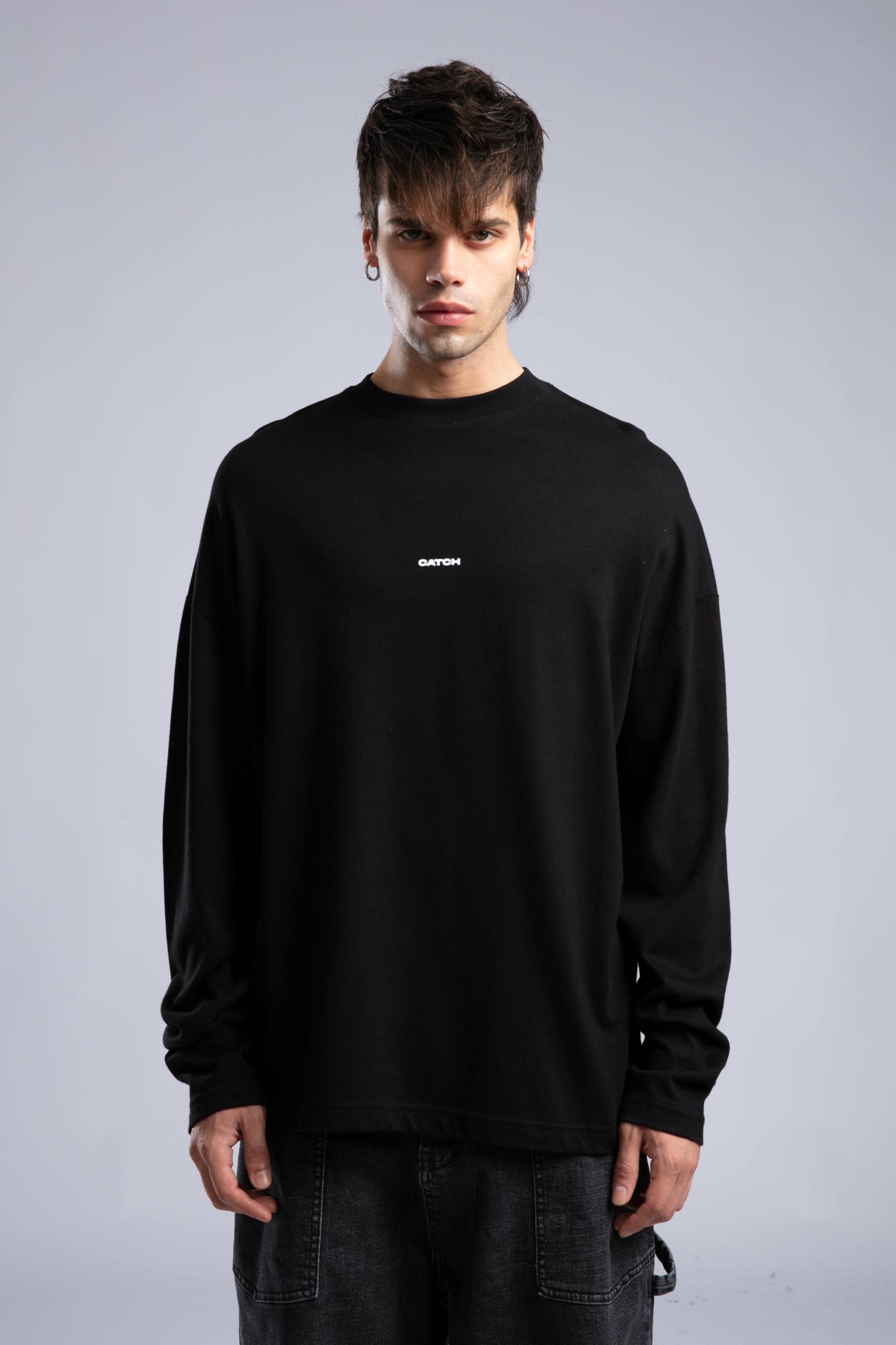 Minimalist Layered Long Sleeve Oversized T-shirt – White & Black Withinblack