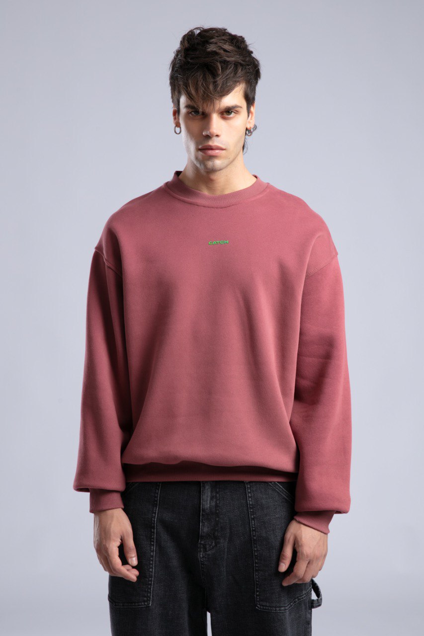 Minimalist Oversized Crewneck Sweatshirt - CATCH Logo Pullover Withinblack