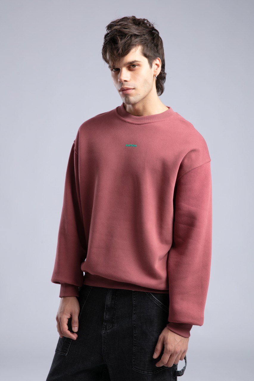 Minimalist Oversized Crewneck Sweatshirt - CATCH Logo Pullover Withinblack