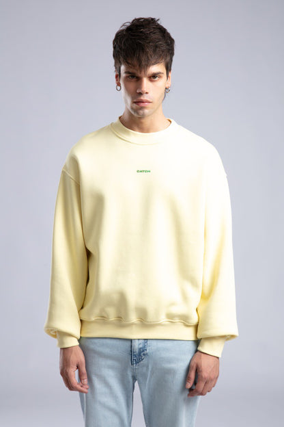 Minimalist Oversized Crewneck Sweatshirt - CATCH Logo Pullover Withinblack