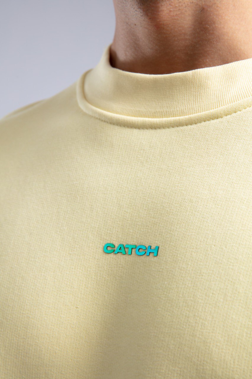 Minimalist Oversized Crewneck Sweatshirt - CATCH Logo Pullover Withinblack