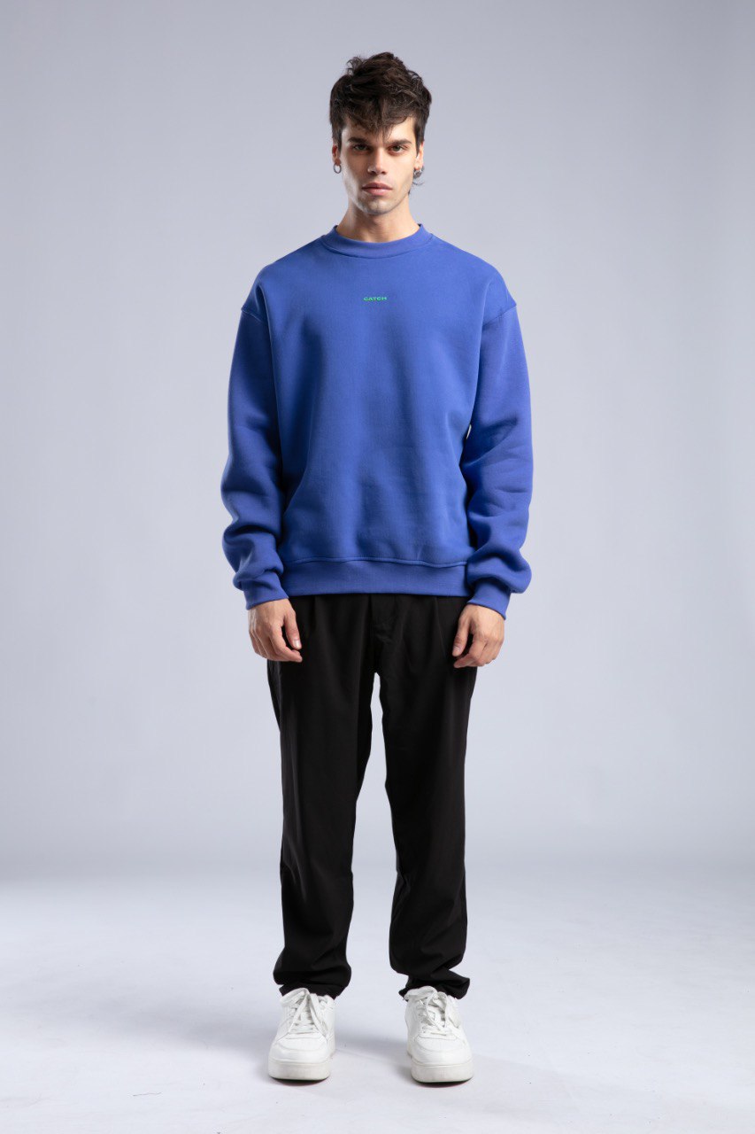 Minimalist Oversized Crewneck Sweatshirt - CATCH Logo Pullover Withinblack