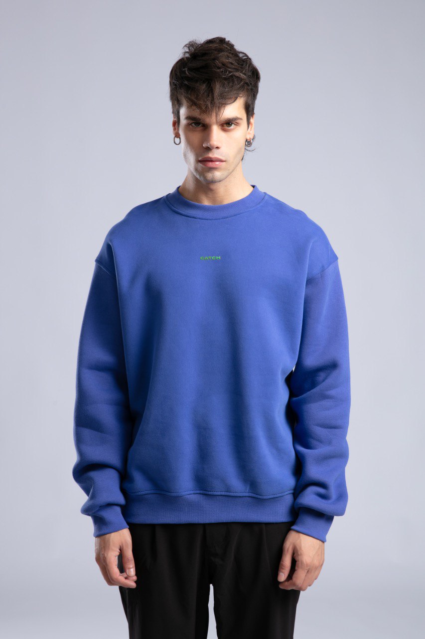 Minimalist Oversized Crewneck Sweatshirt - CATCH Logo Pullover Withinblack