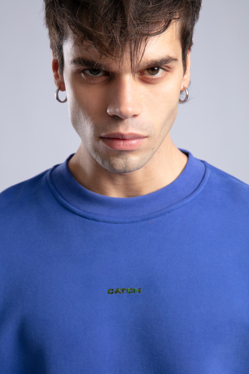 Minimalist Oversized Crewneck Sweatshirt - CATCH Logo Pullover Withinblack