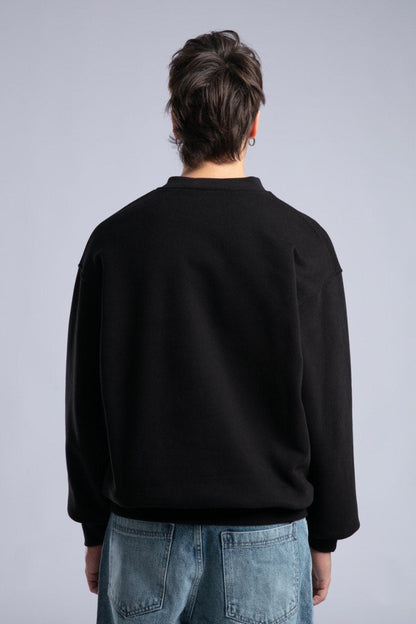 Minimalist Oversized Crewneck Sweatshirt - CATCH Logo Pullover Withinblack