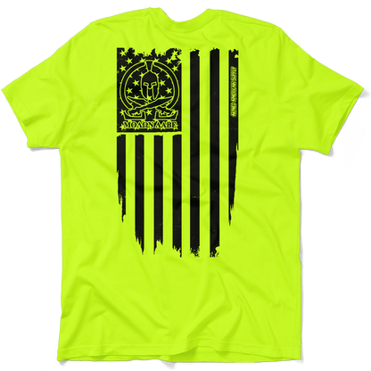 Molon Labe Ghost Flag - Safety Yellow T-Shirt Armed American Supply