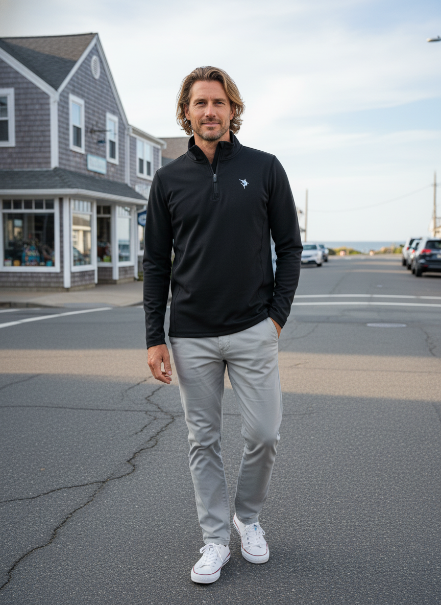 Montauk Quarter Zip Midweight Comfort White Water Life