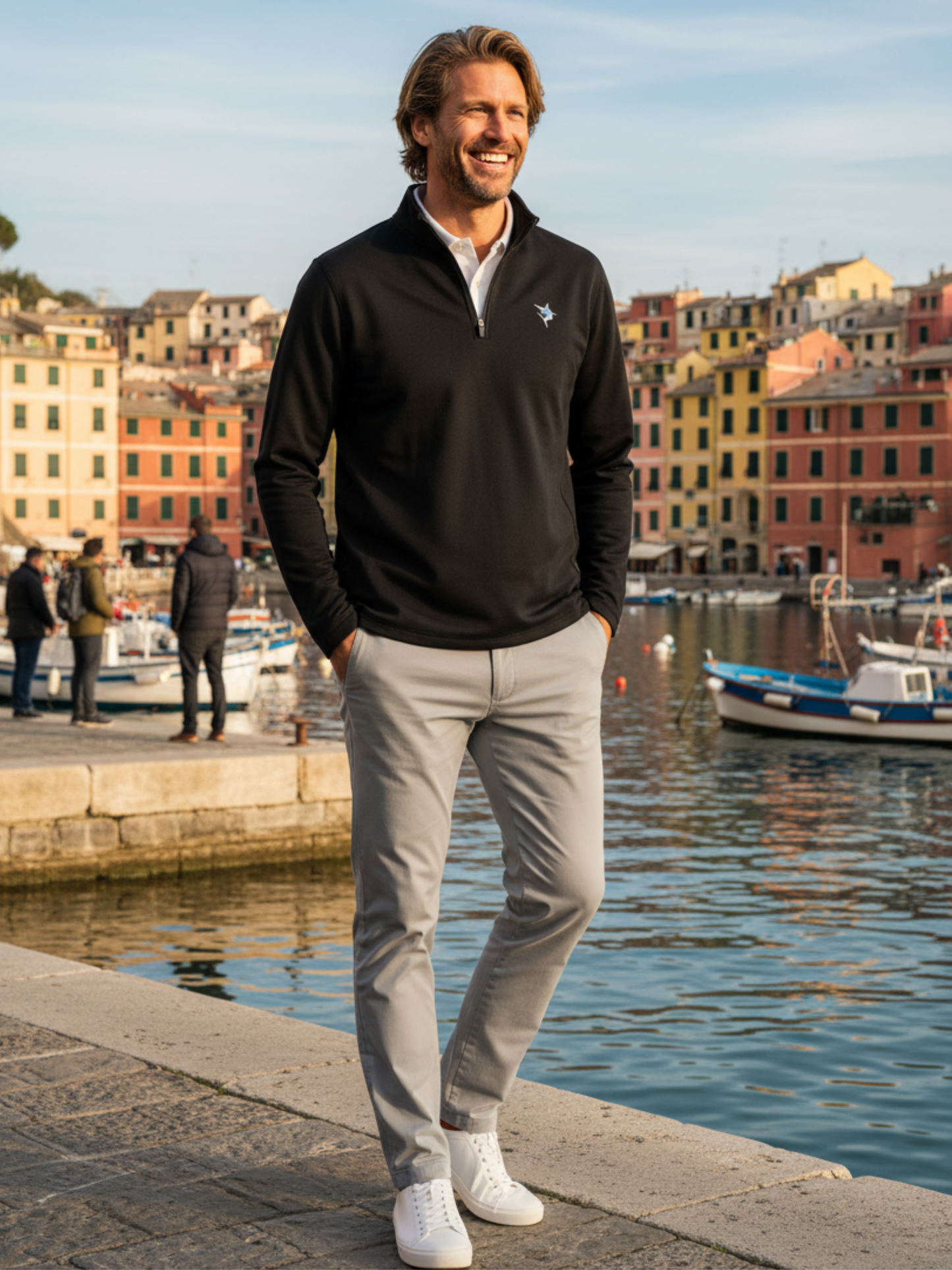 Montauk Quarter Zip Midweight Comfort White Water Life