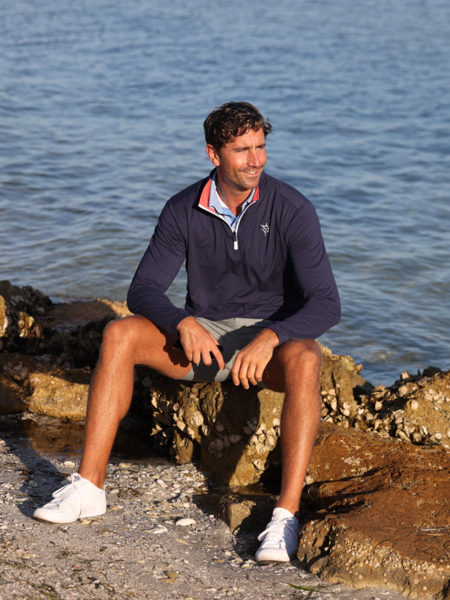 Monterey Performance Quarter Zip White Water Life