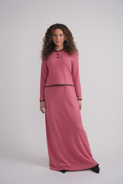 Nursing Nightgown With Matte Satin Trim MOOD + ELLWI