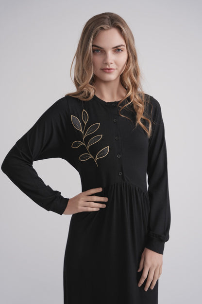 Gold Leaf Embroidered Nightgown MOOD + ELLWI
