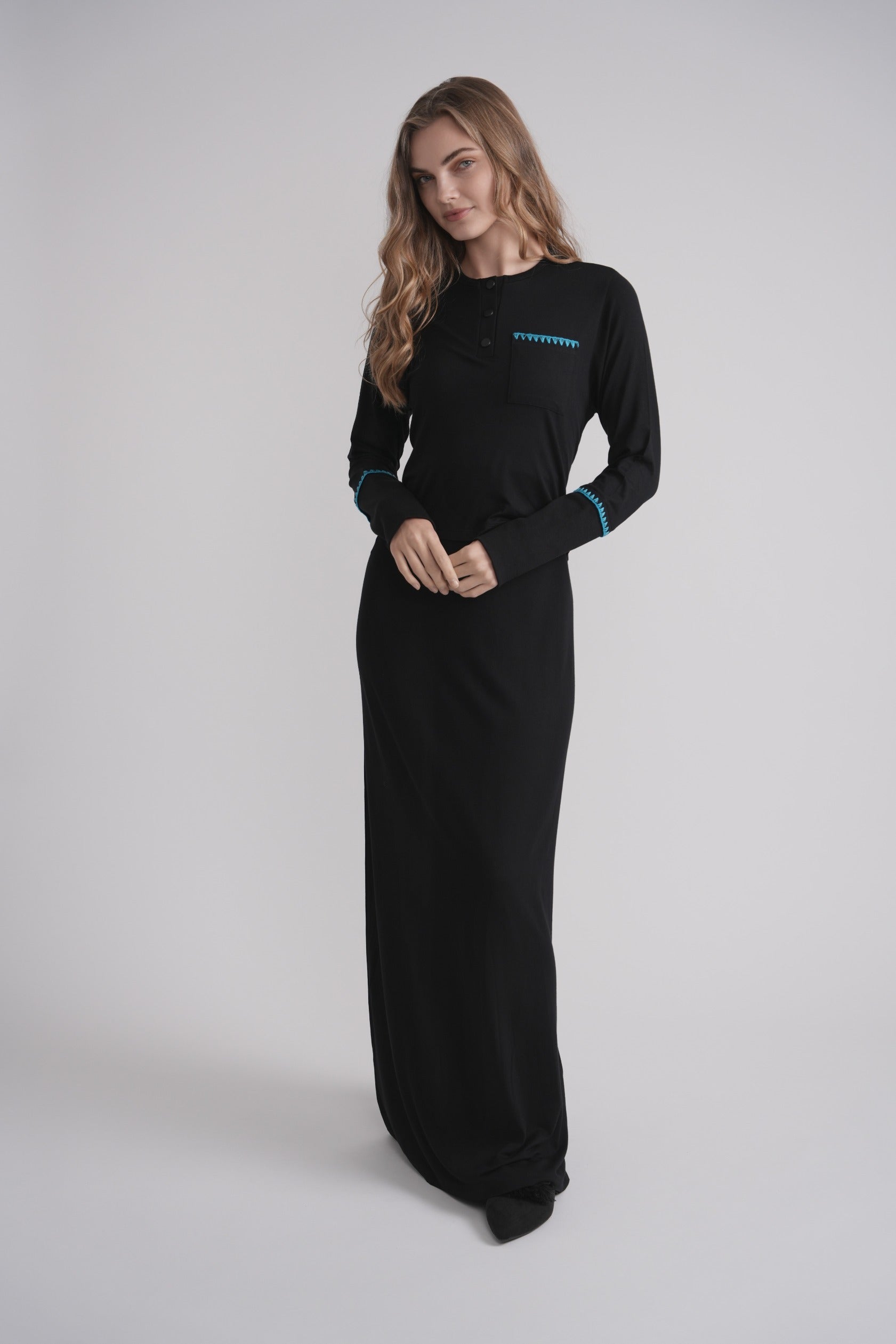 Embroidered Stitch Nursing Nightgown MOOD + ELLWI