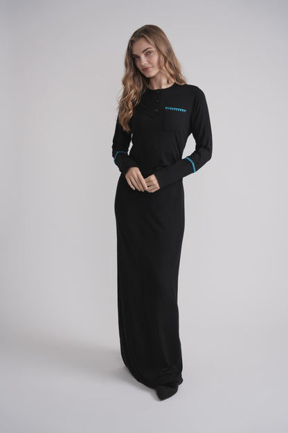 Embroidered Stitch Nursing Nightgown MOOD + ELLWI