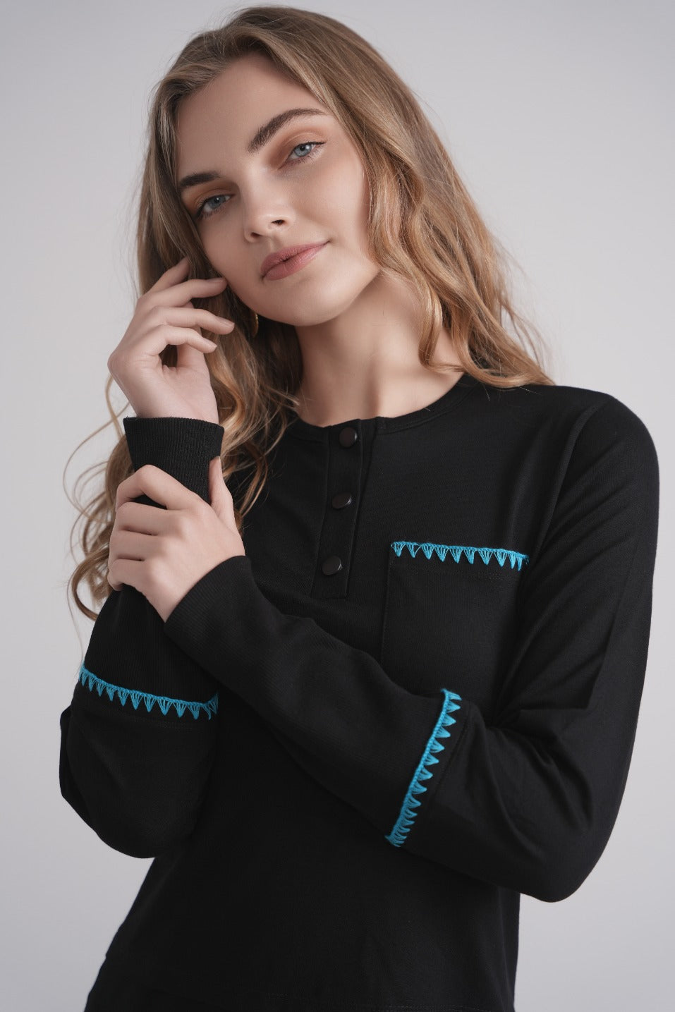 Embroidered Stitch Nursing Nightgown MOOD + ELLWI