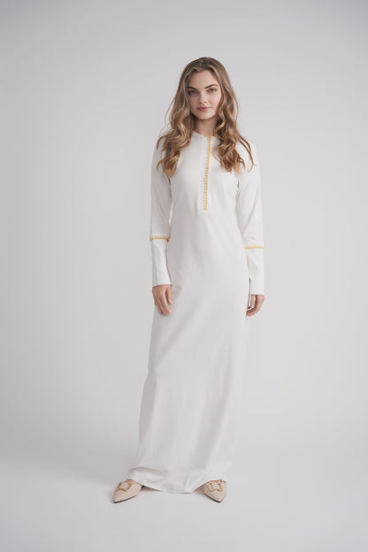 Embroidered Stitch Nightgown - White MOOD + ELLWI