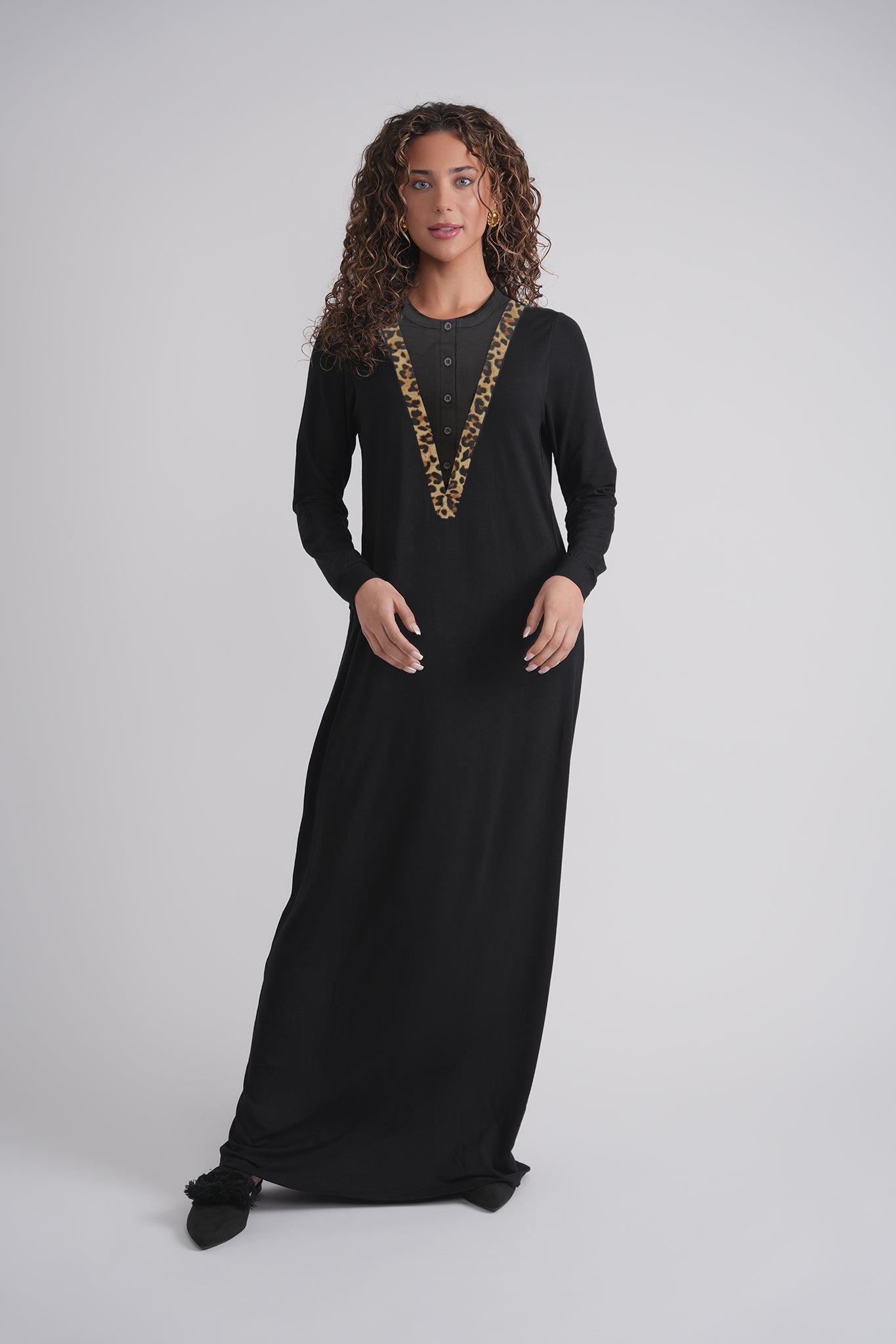 Leopard V Button Nightgown MOOD + ELLWI