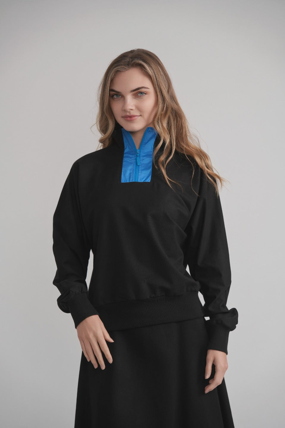 Matte Satin Top - Blue MOOD + ELLWI