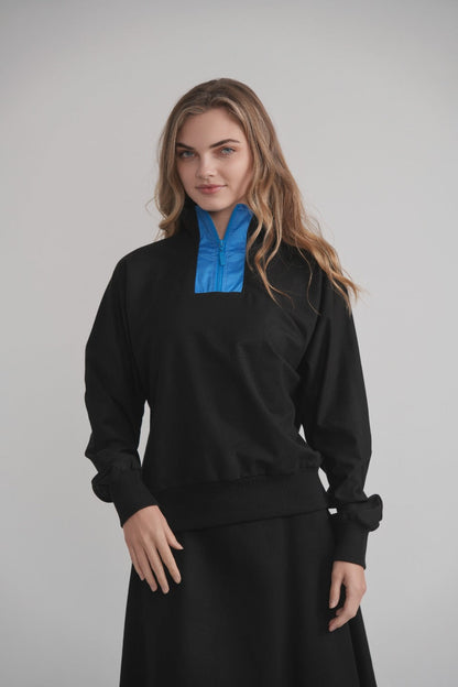 Matte Satin Top - Blue MOOD + ELLWI