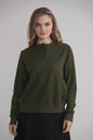 Dolman Sleeve Button Sweatshirt - Khaki MOOD + ELLWI