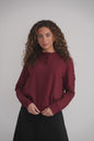 Dolman Sleeve Button Sweatshirt - Wine MOOD + ELLWI