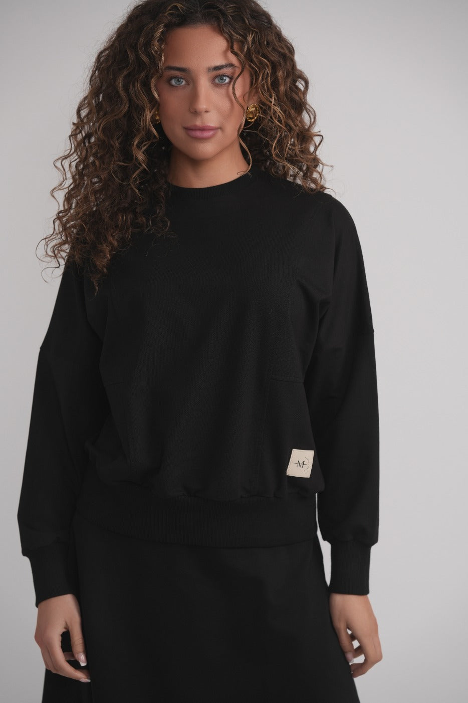 French Terry Sweatshirt with Logo - Black MOOD + ELLWI