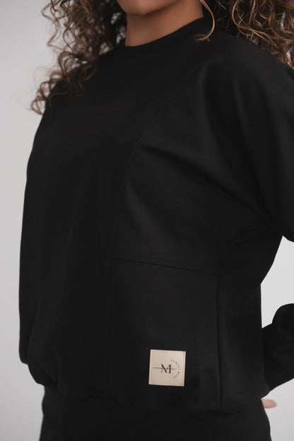 French Terry Sweatshirt with Logo - Black MOOD + ELLWI