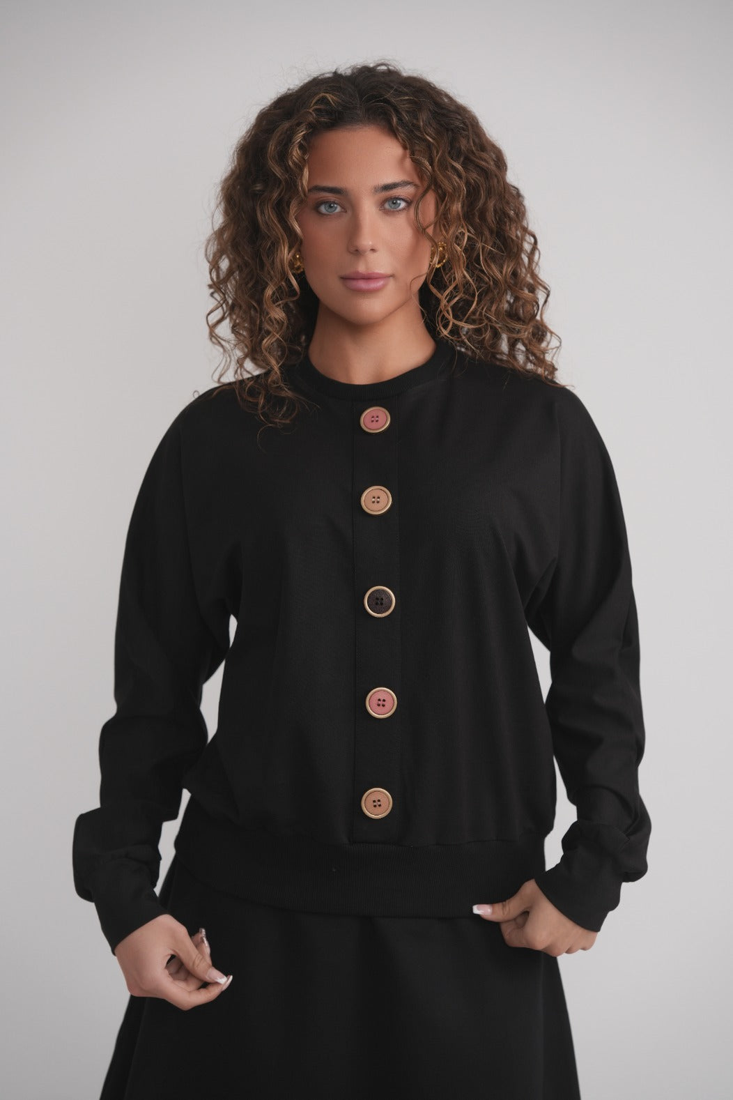 French Terry Button Sweatshirt MOOD + ELLWI