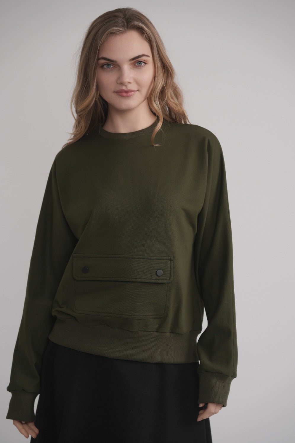 Front Pocket Sweatshirt - Khaki MOOD + ELLWI