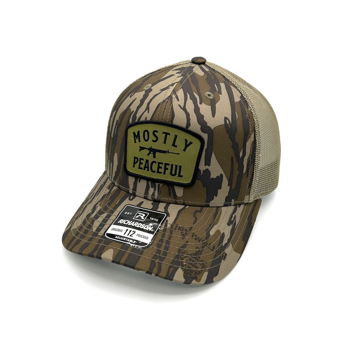 Mostly Peaceful Woven Patch Hat Shield Republic