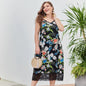 Plus Size Floral Print Maxi Dress with Spaghetti Straps