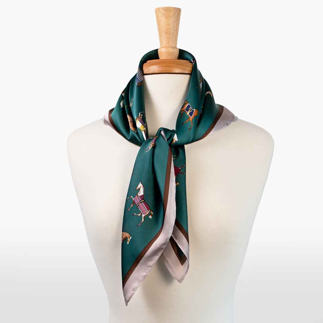 Hunt Club - Stylized Equestrian Scarf in Deep Teal Urban-Equestrian