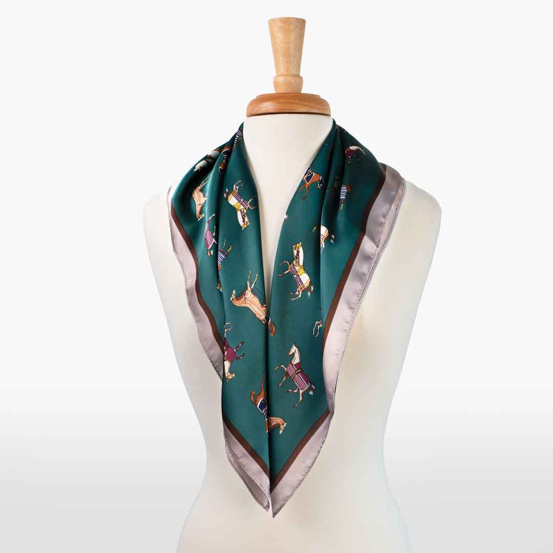 Hunt Club - Stylized Equestrian Scarf in Deep Teal Urban-Equestrian