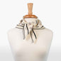 Hunt Club - Stylized Equestrian Pattern in Ivory Fine Cotton Scarf Urban-Equestrian