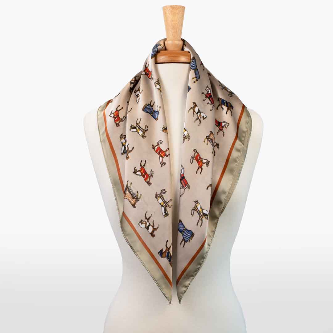 Hunt Club - Stylized Equestrian Scarf in Taupe Urban-Equestrian