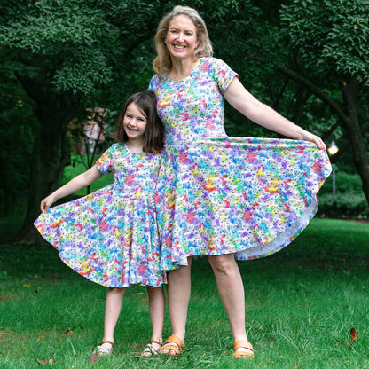 "Staff Meeting" Rainbow Music Notes Super Twirler Dress with Pockets Princess Awesome & Boy Wonder