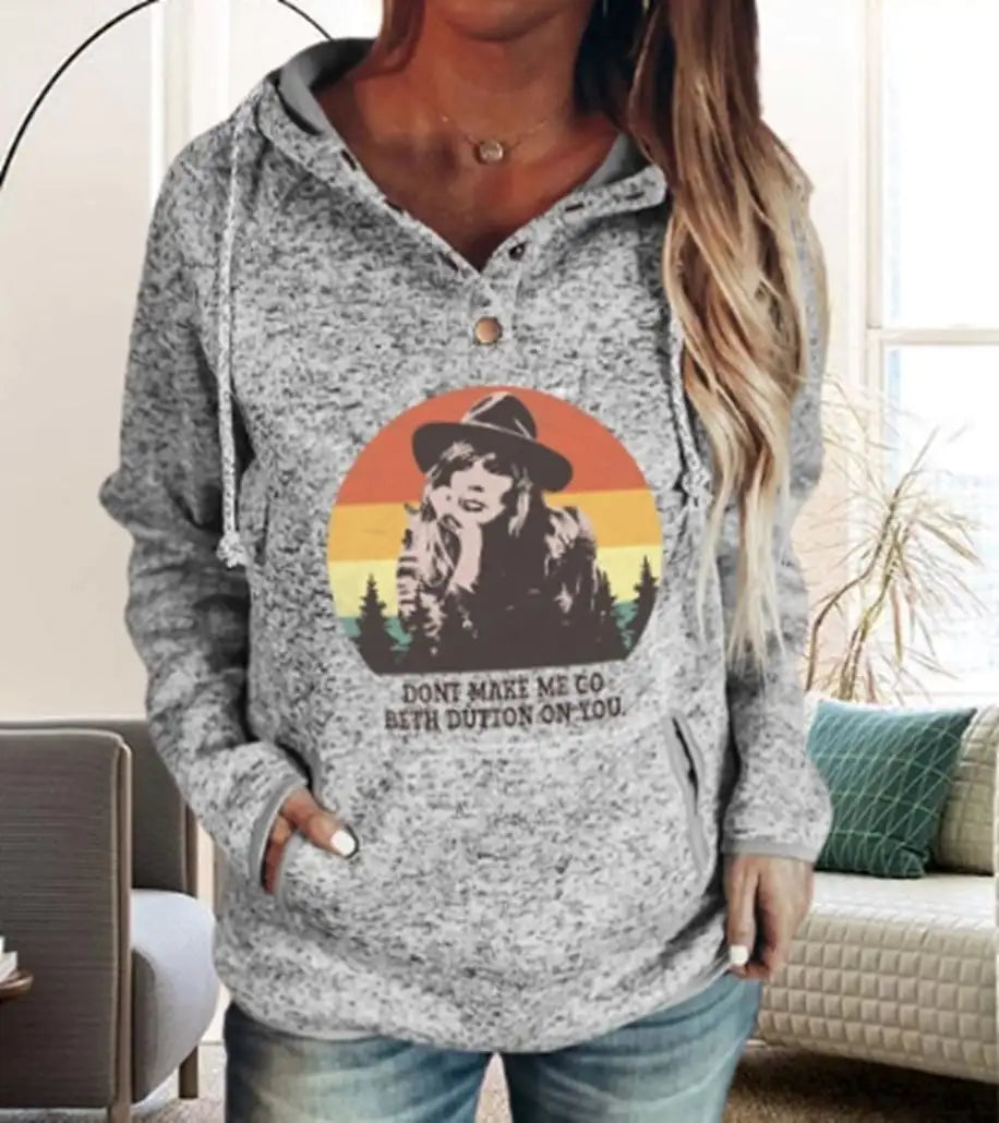 Hooded Long Sleeve Sweater for Women
