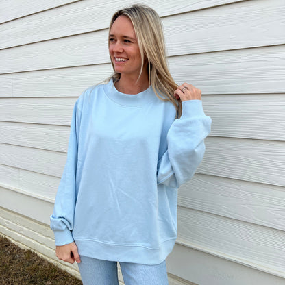 Nantucket Breeze Oversized French Terry Mockneck Ivy + Cloth