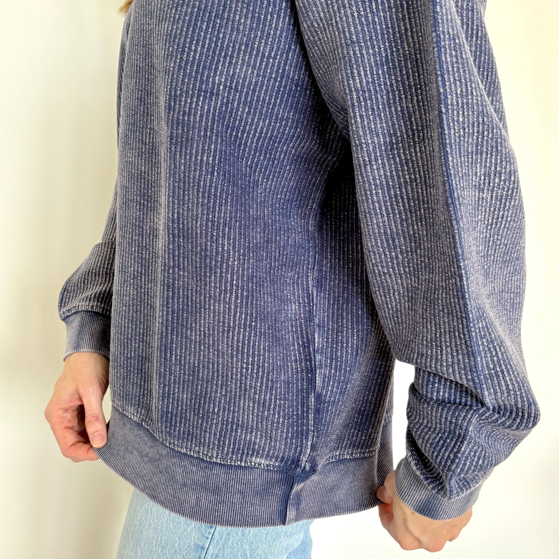 Navy Oversized Corded Crew Ivy + Cloth