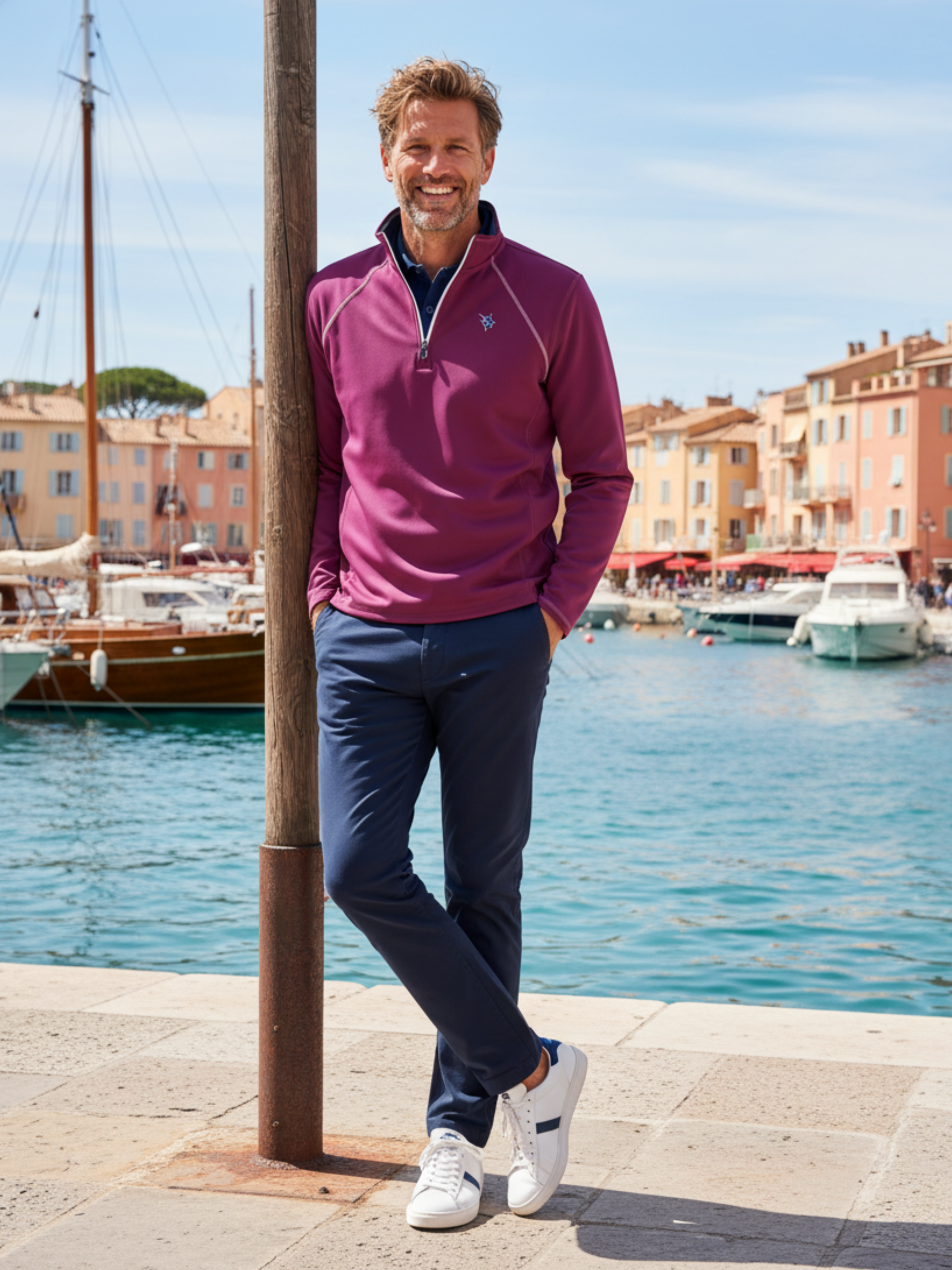 New Harbor Quarter Zip Effortless Comfort White Water Life